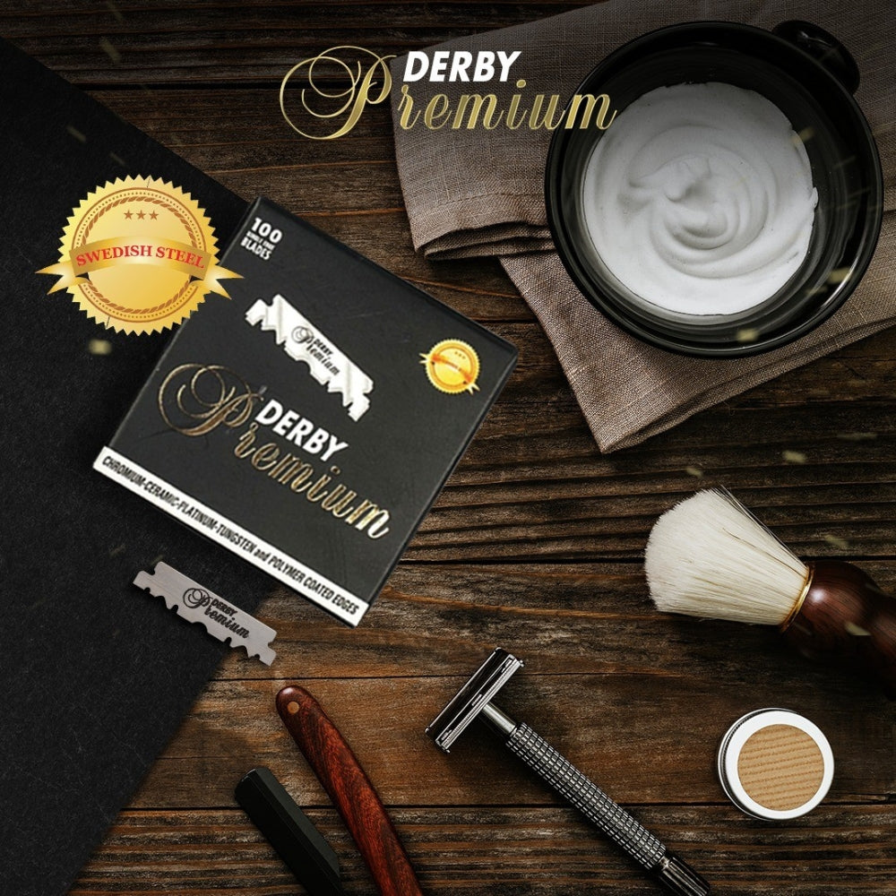 Derby Premium Single Edge Blades for Barber Razors (100 Blades)