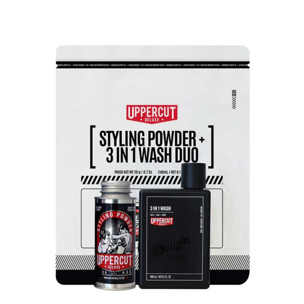 Uppercut Deluxe - Duo poudre coiffante et nettoyant 3 en 1 "Styling & 3 In 1" (20g/0.7oz, 240ml/8.1oz)