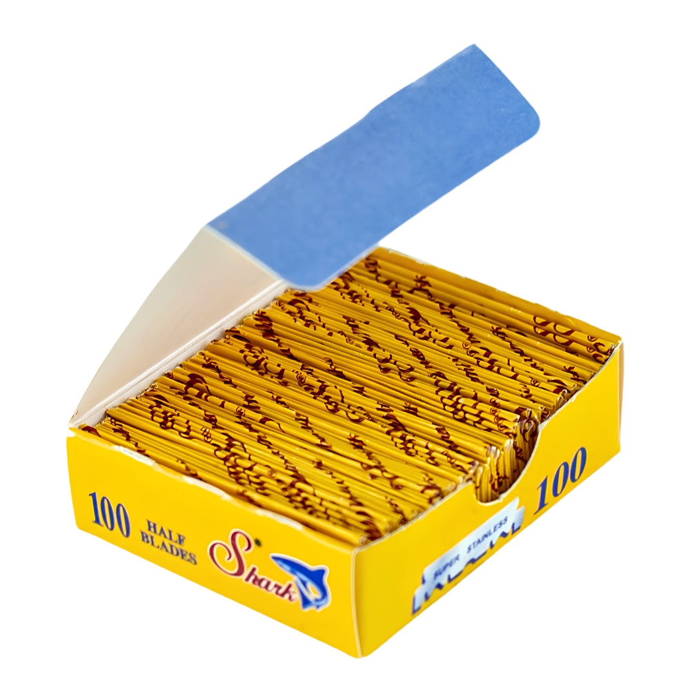 Demi-lame "Shark Super Stainless Half Blades" pour rasoir de barbier (100 lames)