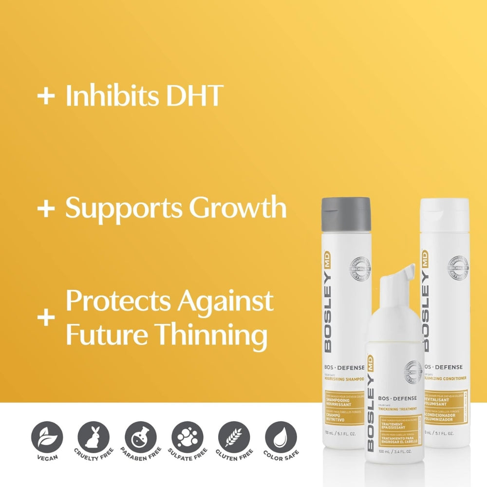 BosDefense Volumizing Starter Kit with Shampoo, Conditioner and Treatment- For Normal to Fine Hair (2x150ml/5.1oz, 100ml/6.8oz)