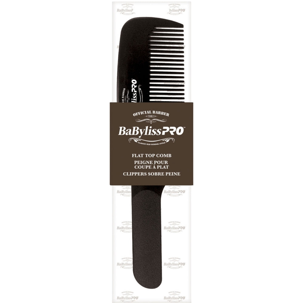 Flat Top Comb Official Barber Tools (22,8cm/9") - Black