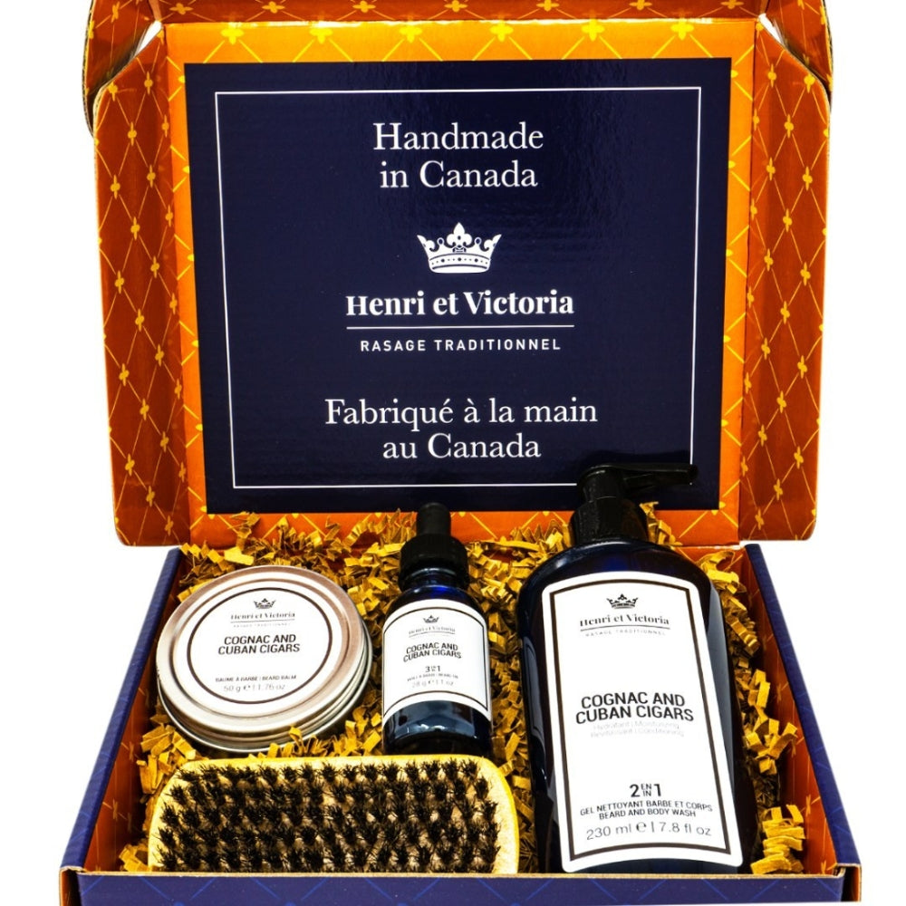 Ensemble de soins de la barbe "Deluxe Beard Care Kit" - Cognac & Cuban Cigars