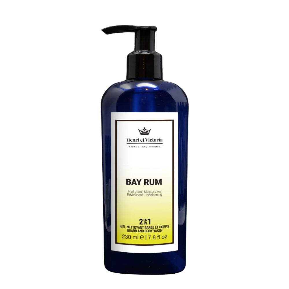 Gel nettoyant 2 en 1 barbe et corps "Bay Rum" (228g/8.0oz)
