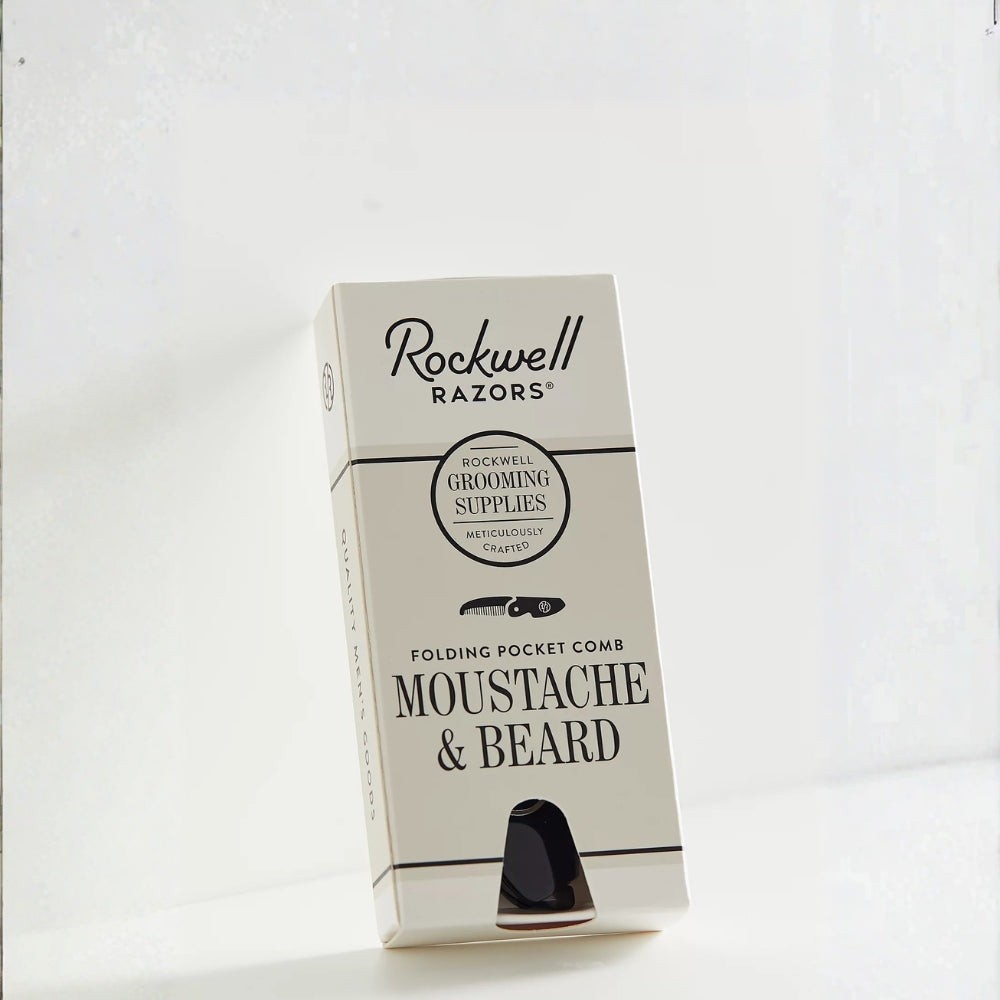 Peigne de poche pliant pour barbe et moustache (117mm/4.6") - Noir