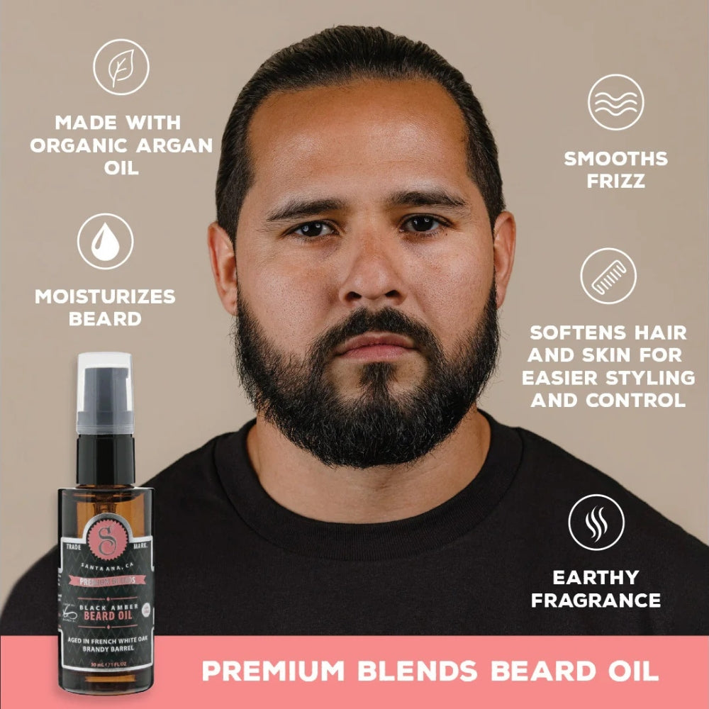 Premium Blends Beard Oil - Black Amber (30ml/1,0oz)