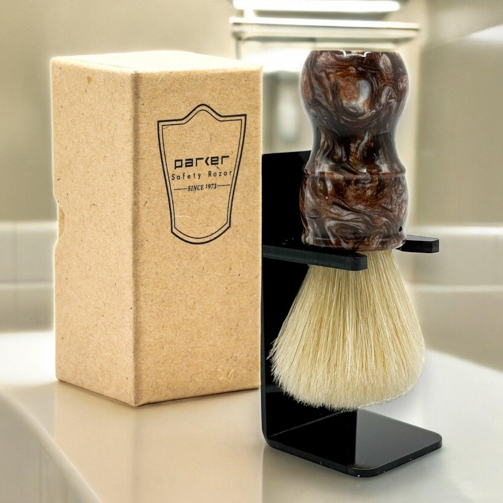 Blaireau en poils de sanglier 100 % Deluxe avec manche effet écaille irisée - Medium (24 mm/0.94") - THBO