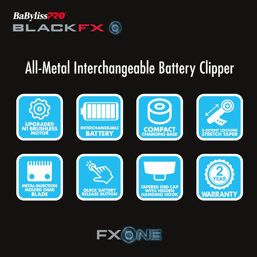 FX899MB All-Metal Interchangeable-Battery Clipper FXONE One-Battery System - BlackFX