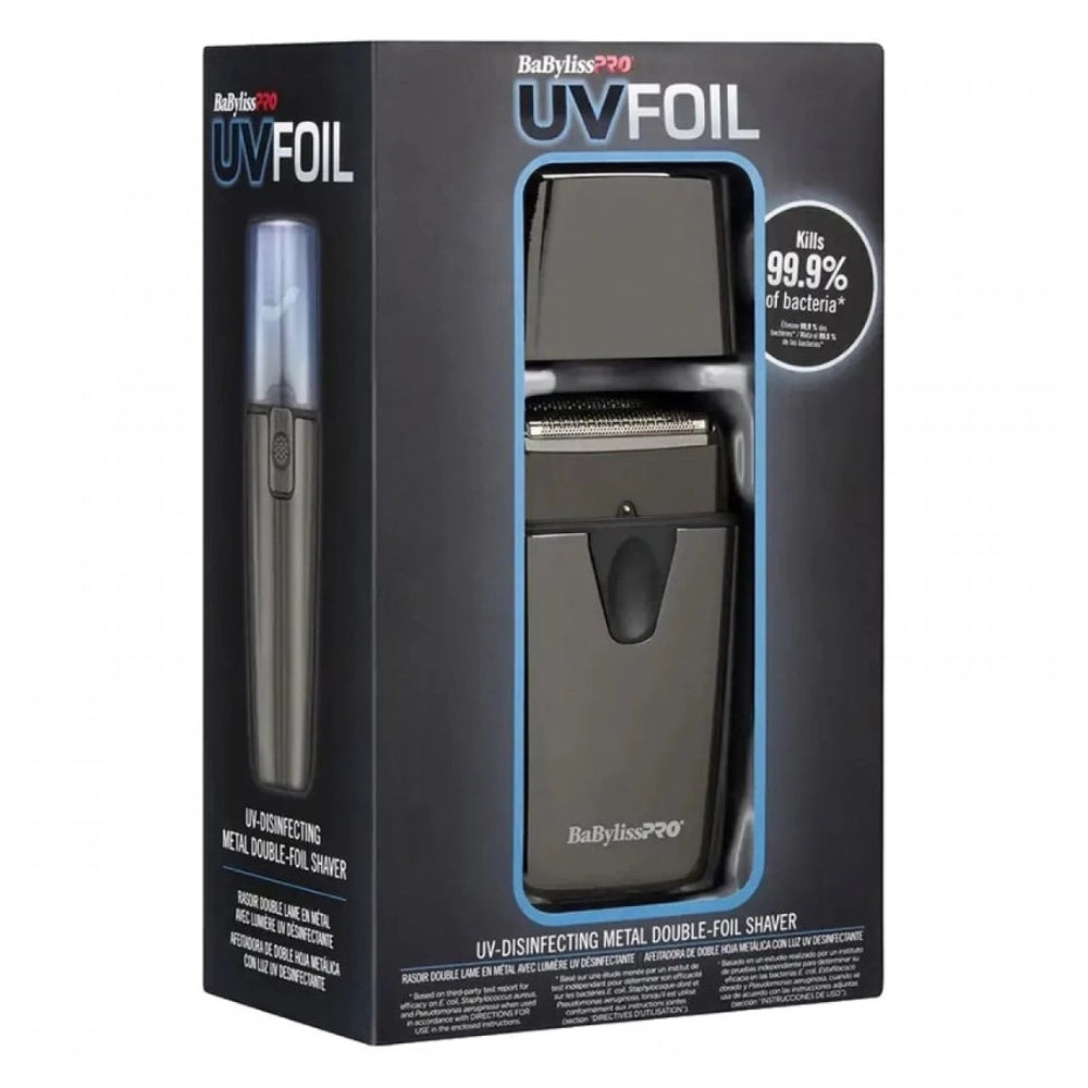 UVFoil UV-Disinfecting Metal Double Foil Shaver - Black Titanium