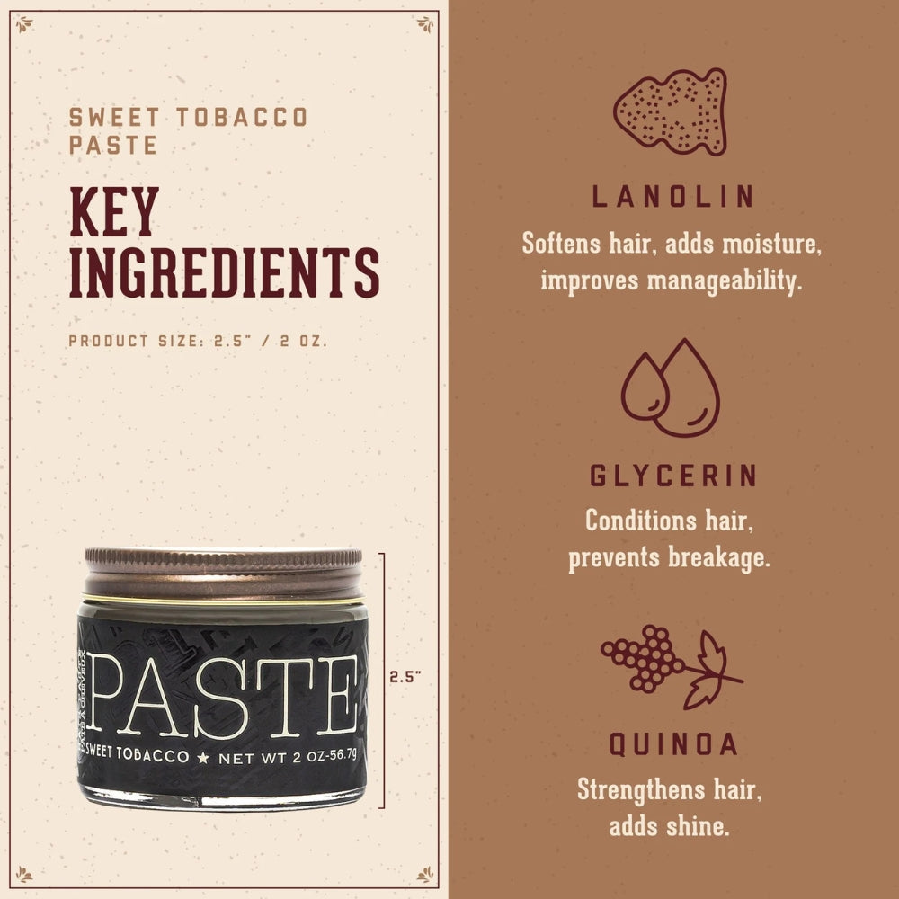 Pâte coiffante "Sweet Tobacco Hair Paste" - Tenue légère, brillance moyenne (56.7g/2.0oz)