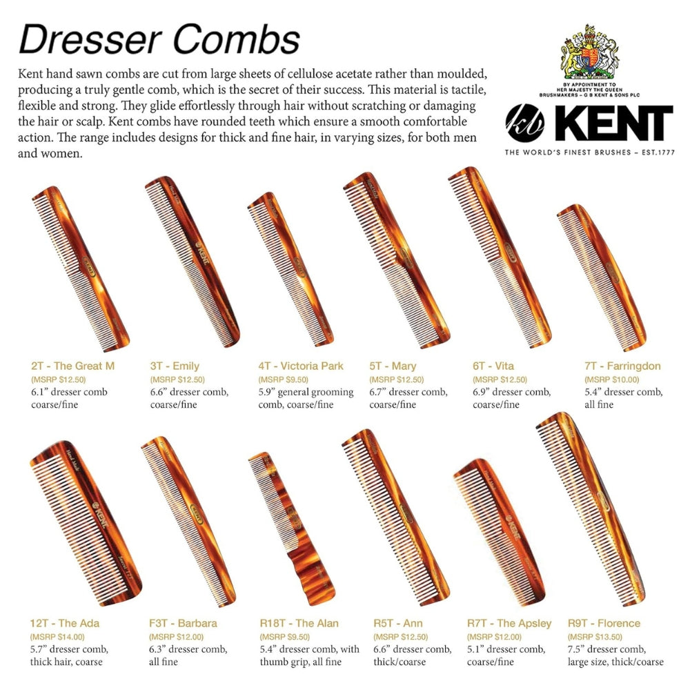 5T Dressing Table Comb - Coarse & Fine (169mm/6.7")