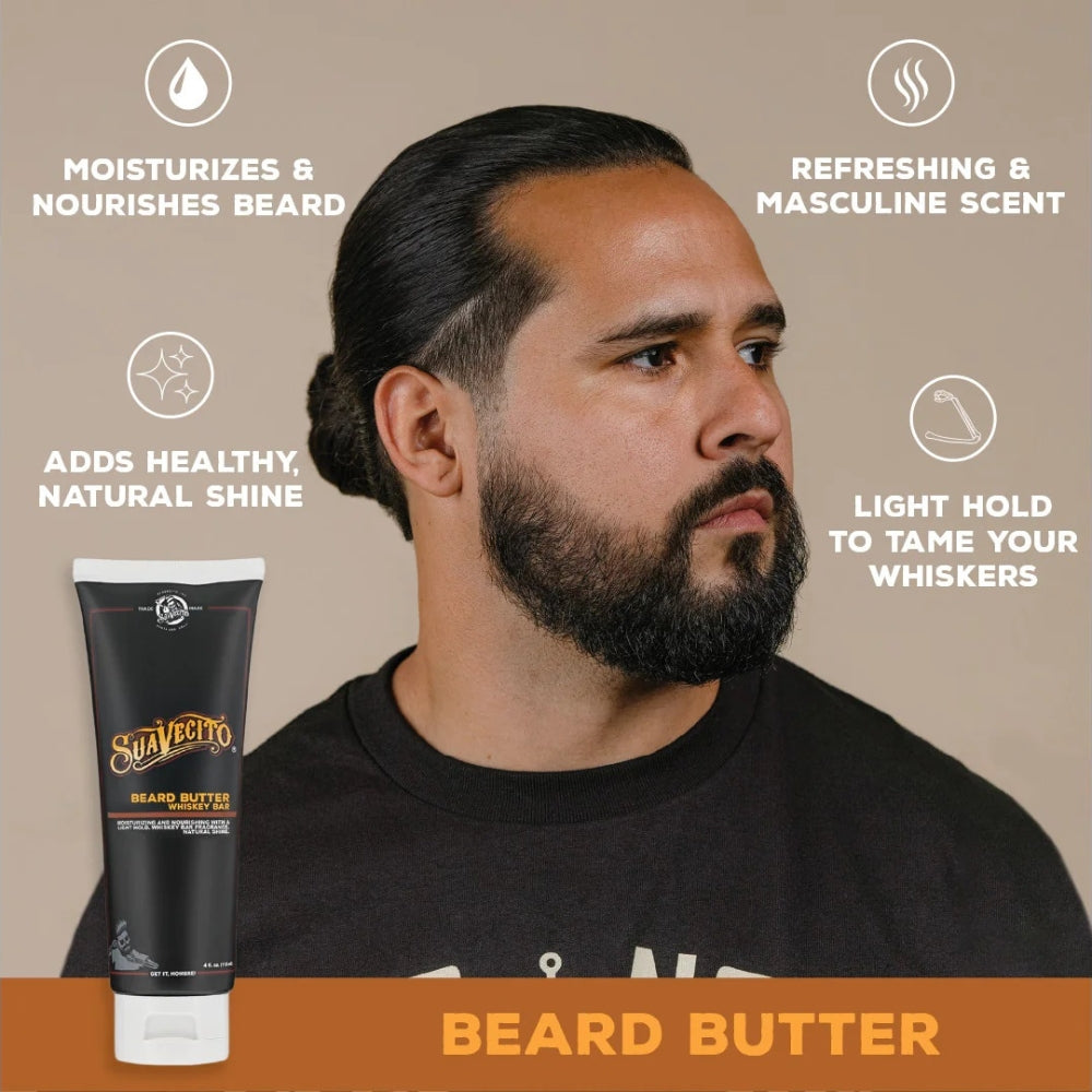 Beurre à barbe "Beard Butter Whiskey Bar" nourrit, hydrate et adoucit - Tenue légère (118ml/4.0oz)