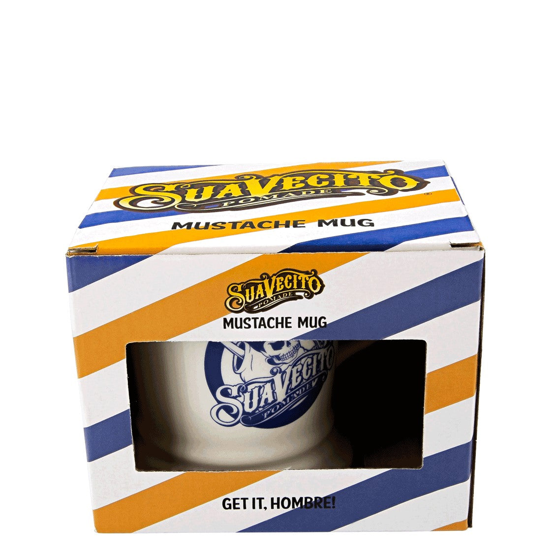 Tasse moustache en céramique de 16oz - Blanche