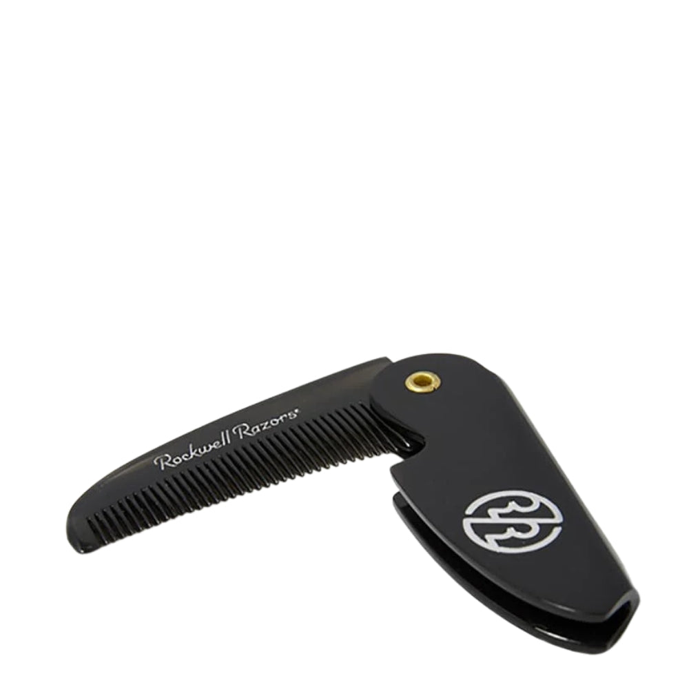 Peigne de poche pliant pour barbe et moustache (117mm/4.6") - Noir