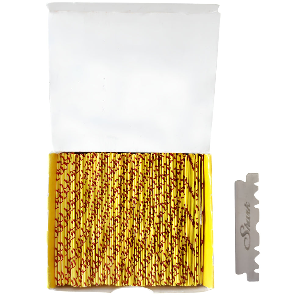 Demi-lame "Shark Super Stainless Half Blades" pour rasoir de barbier (100 lames)