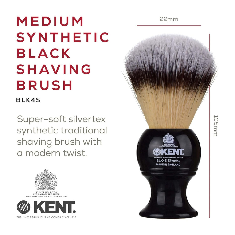 Blaireau de rasage en résine "Medium Synthetic Shaving Brush" - Medium (22mm/0.87") - BLK4S