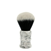 Blaireau avec poils synthétiques premium Tuxedo Knot et manche en résine marbrée blanc et noir - Large (26mm/1.02") - WBSY
