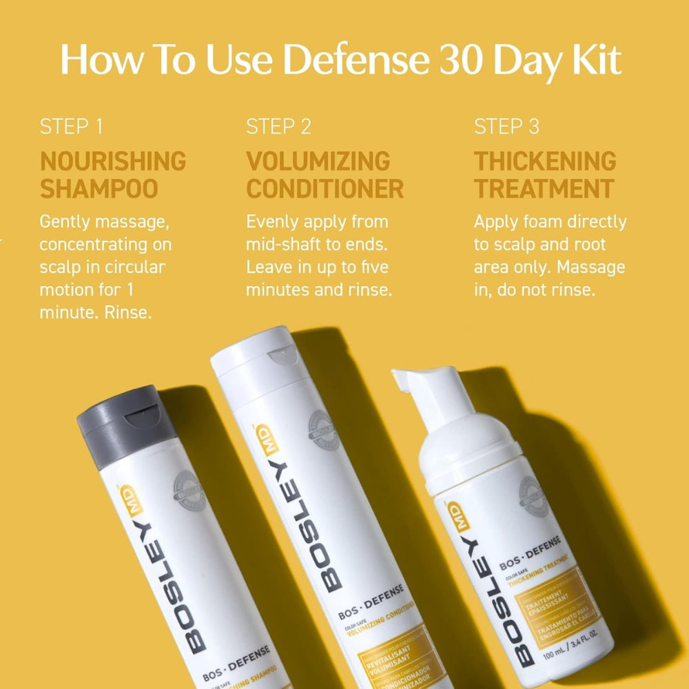 BosDefense Volumizing Starter Kit with Shampoo, Conditioner and Treatment- For Normal to Fine Hair (2x150ml/5.1oz, 100ml/6.8oz)