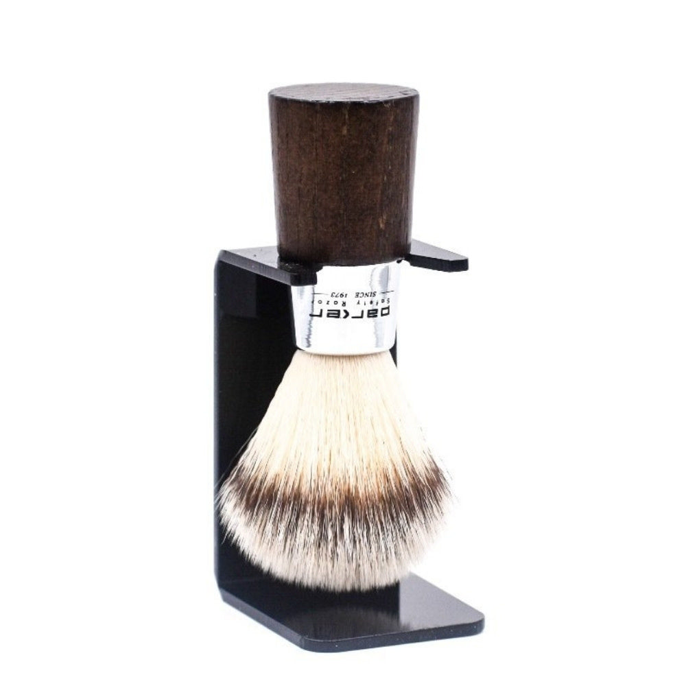 Shaving Brush with Premium Synthetic Bristles and Walnut Finish Beechwood & Chrome Handle - Medium (20mm/0.79") - WNSY