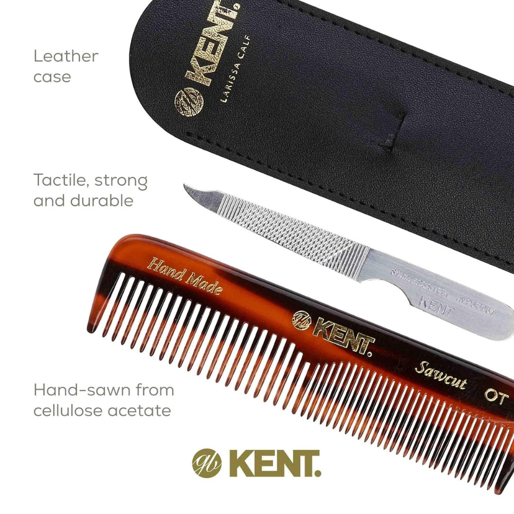 Nu 19 Case Coarse/Fine Tooth With Leather Case & Metal File (110mm/4.3'')