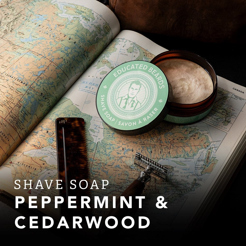 Ensemble de rasage "Peppermint Cedarwood Shave Kit" - 5 Pièces