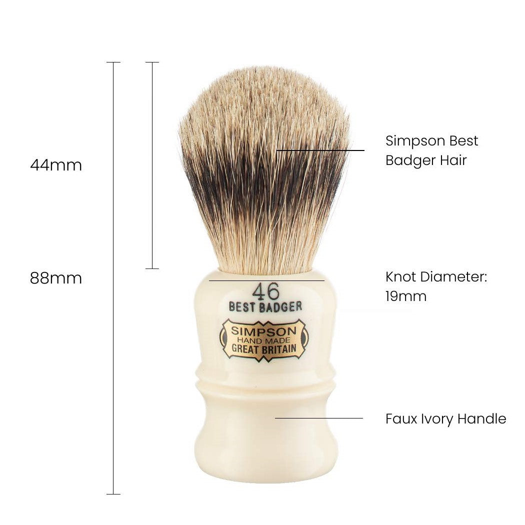 Blaireau - Berkeley 46 "Best Badger" Ivoire - Petit (19mm/0.74")