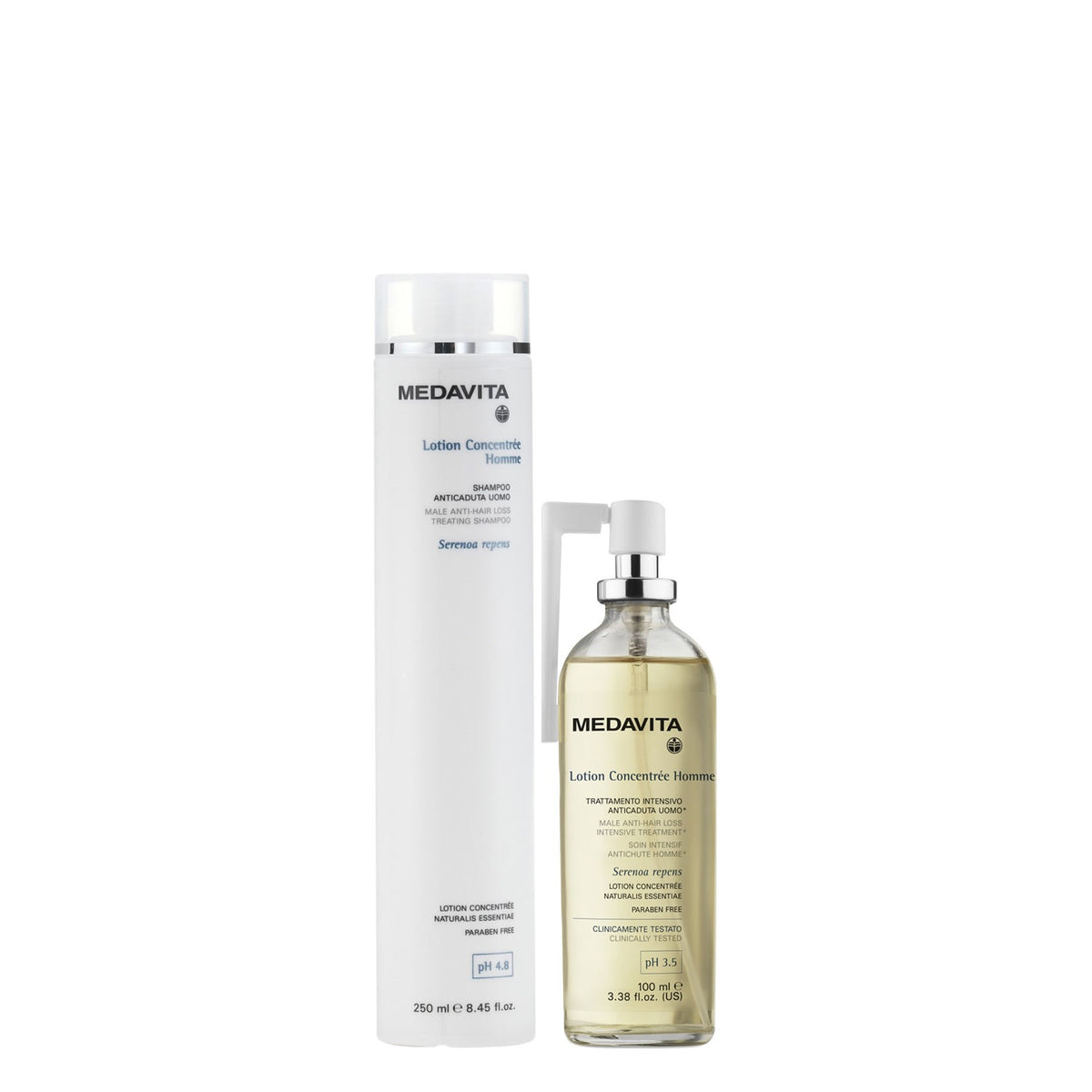 Lotion Concentrée for Men Set with Shampoo and Intensive Fortifying Lotion - For thin-looking hair (250ml/8.45oz, 100ml/3.38oz)