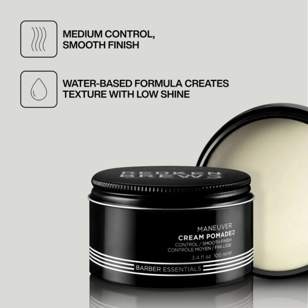 Pommade "Maneuver" crème coiffante - Tenue moyenne fini lisse (100ml/3.4oz)